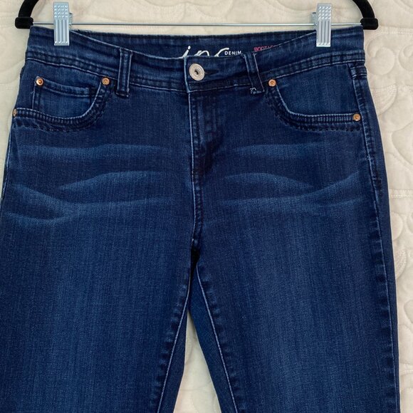 INC Denim Blue Jeans Boot Leg Regular Fit Short Size 8PS - Picture 2 of 10